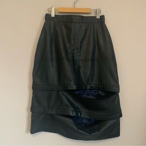 3 Lengths in 1 Genuine Leather Dark Blue / Navy Skirt